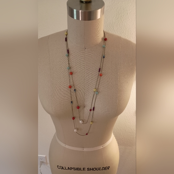 Colorful Layered Bead Necklace - Picture 2 of 3
